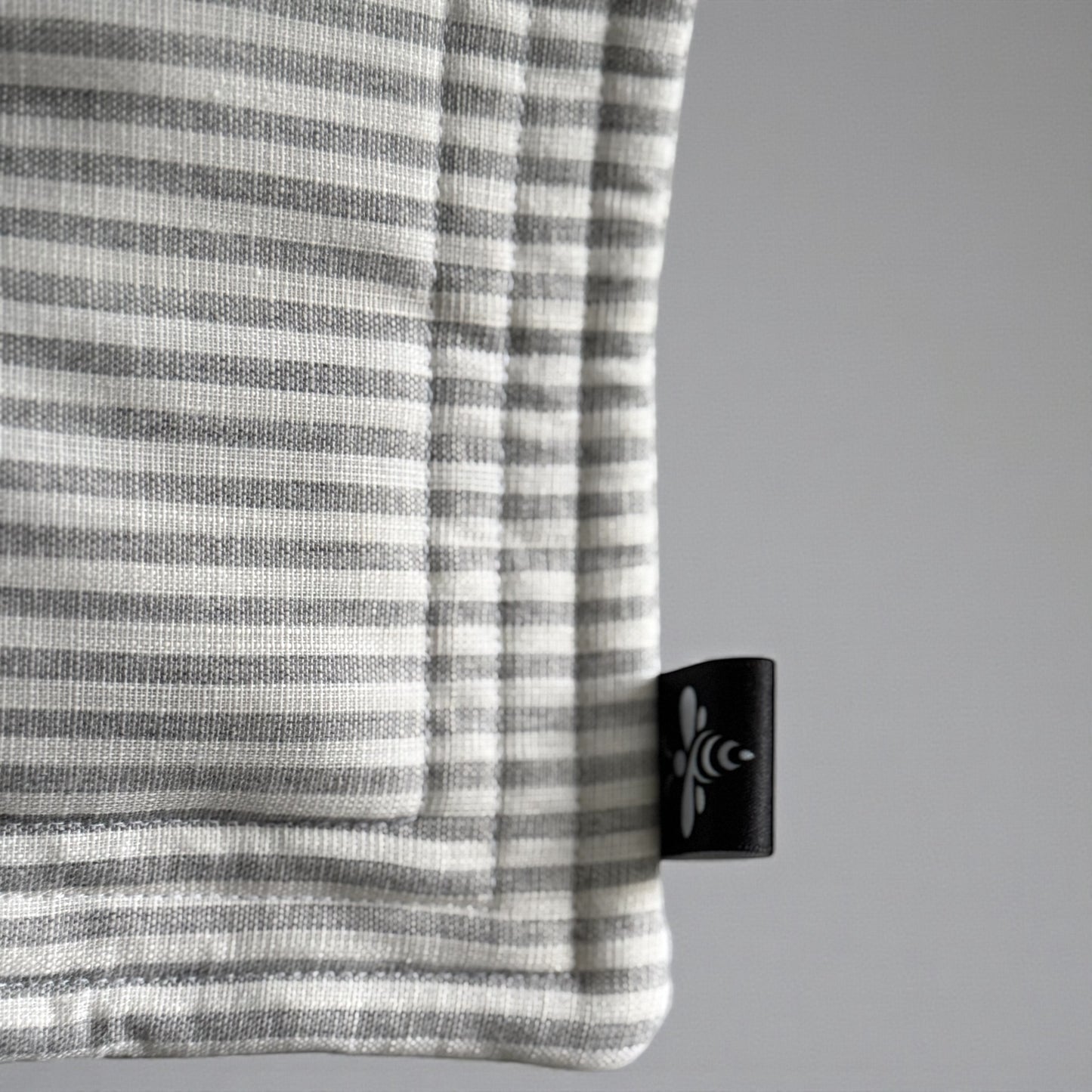 Handmade Linen Grey Striped Pot Holder – Heat Resistant Kitchen Essential