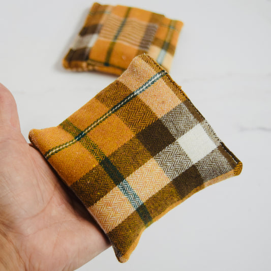Hand Warmers – Highland Tartan Burnt Orange.