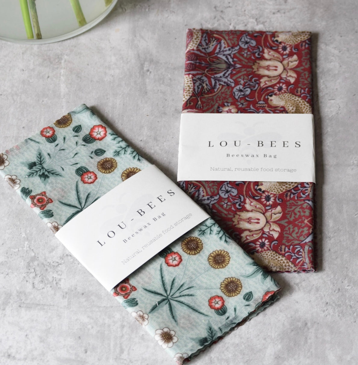 William Morris Daisy Beeswax Bag-Reusable Food Storage Bag