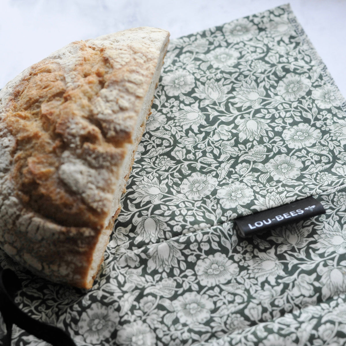 THE William Morris Heritage Cotton Bread Bag | Mallow Forest Green