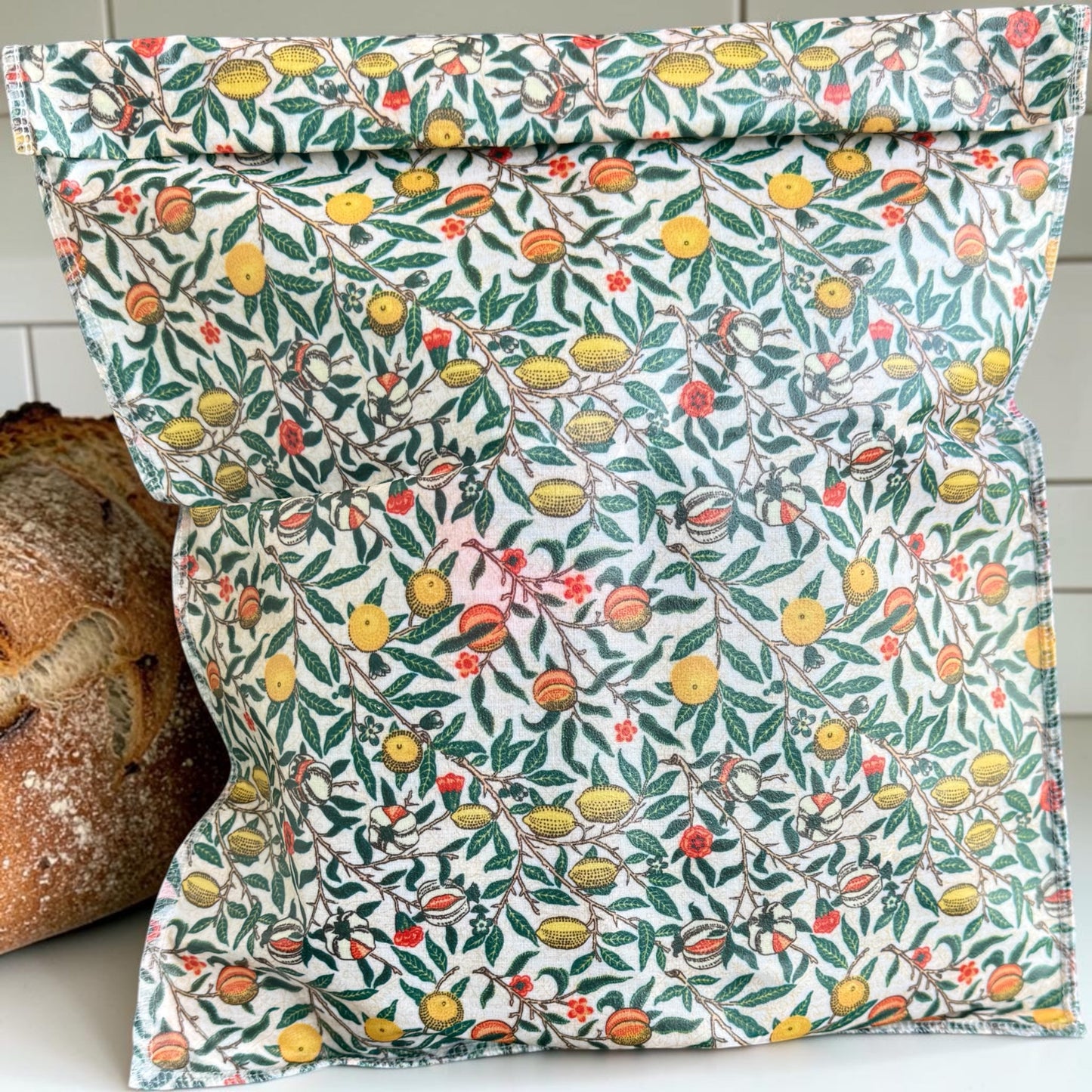 THE Beeswax Bag- William Morris Pomegranate