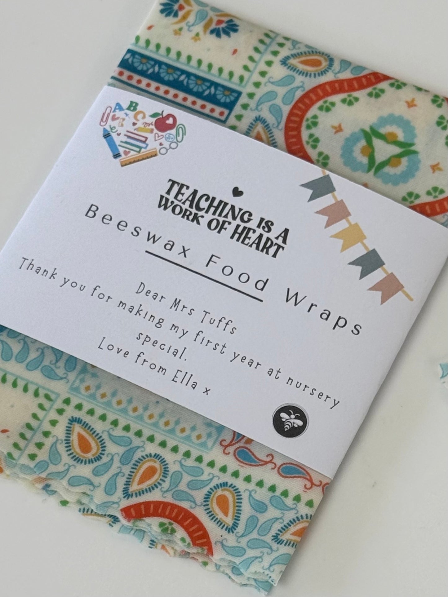 Personalised Teacher Beeswax Wrap