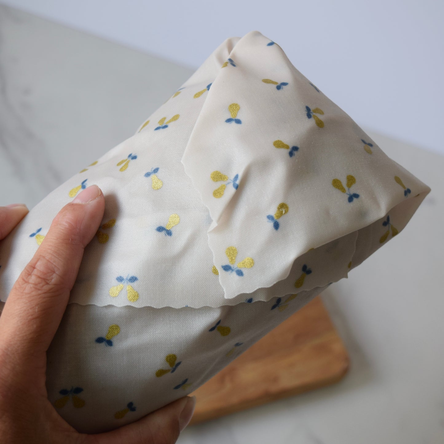 Gold Metallic Pears, Large Reusable Eco-Friendly Wrap