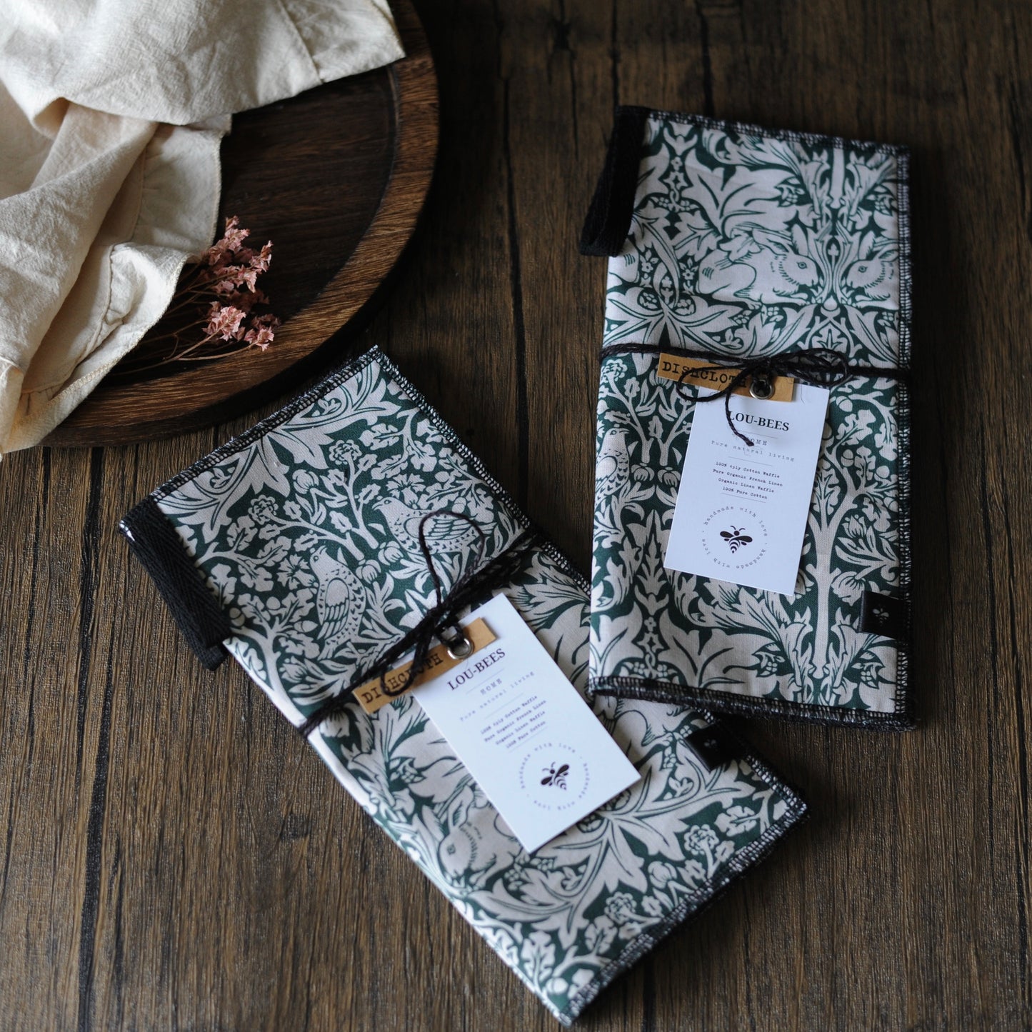 William Morris Heritage Brother Rabbit Forest Green Dishcloths | Pack of 2