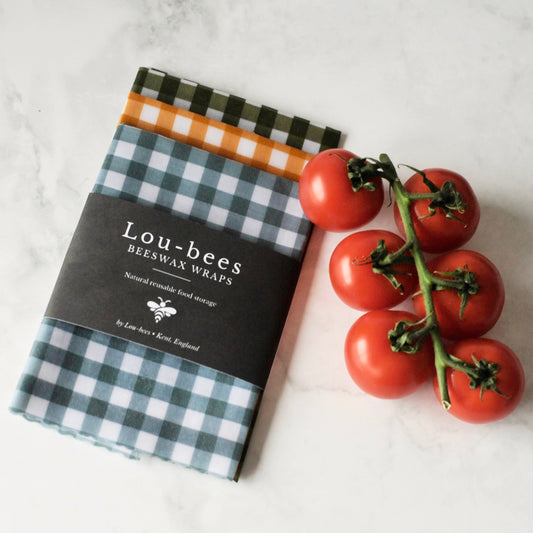 Pack of 3 Large Beeswax Wraps | Gingham Collection