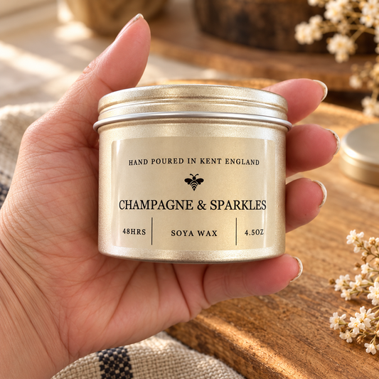 Champagne & Sparkles Soy Wax Candle – 4oz | Clearance