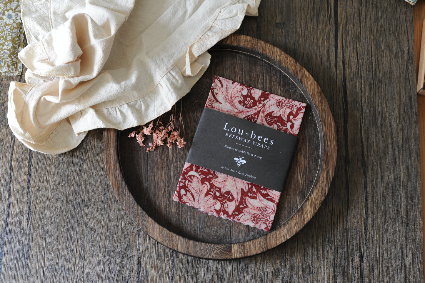 William Morris Beeswax Wrap Theodesia Red  (13" or 14"x11")