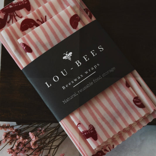 Lobster Beeswax Wraps – Reusable Food Wrap Set (3 Pack)
