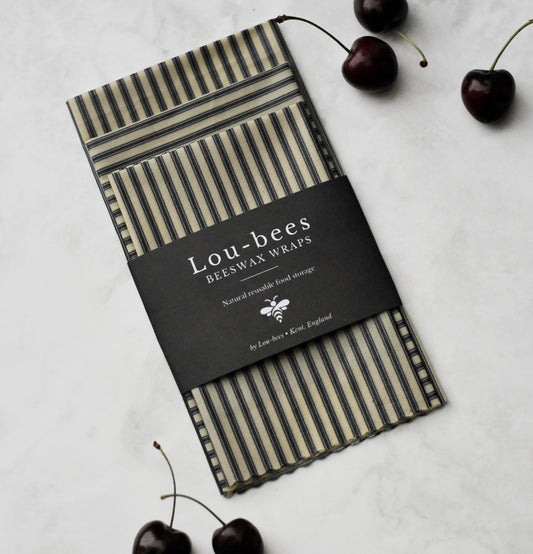French Market Striped Beeswax Wrap Set