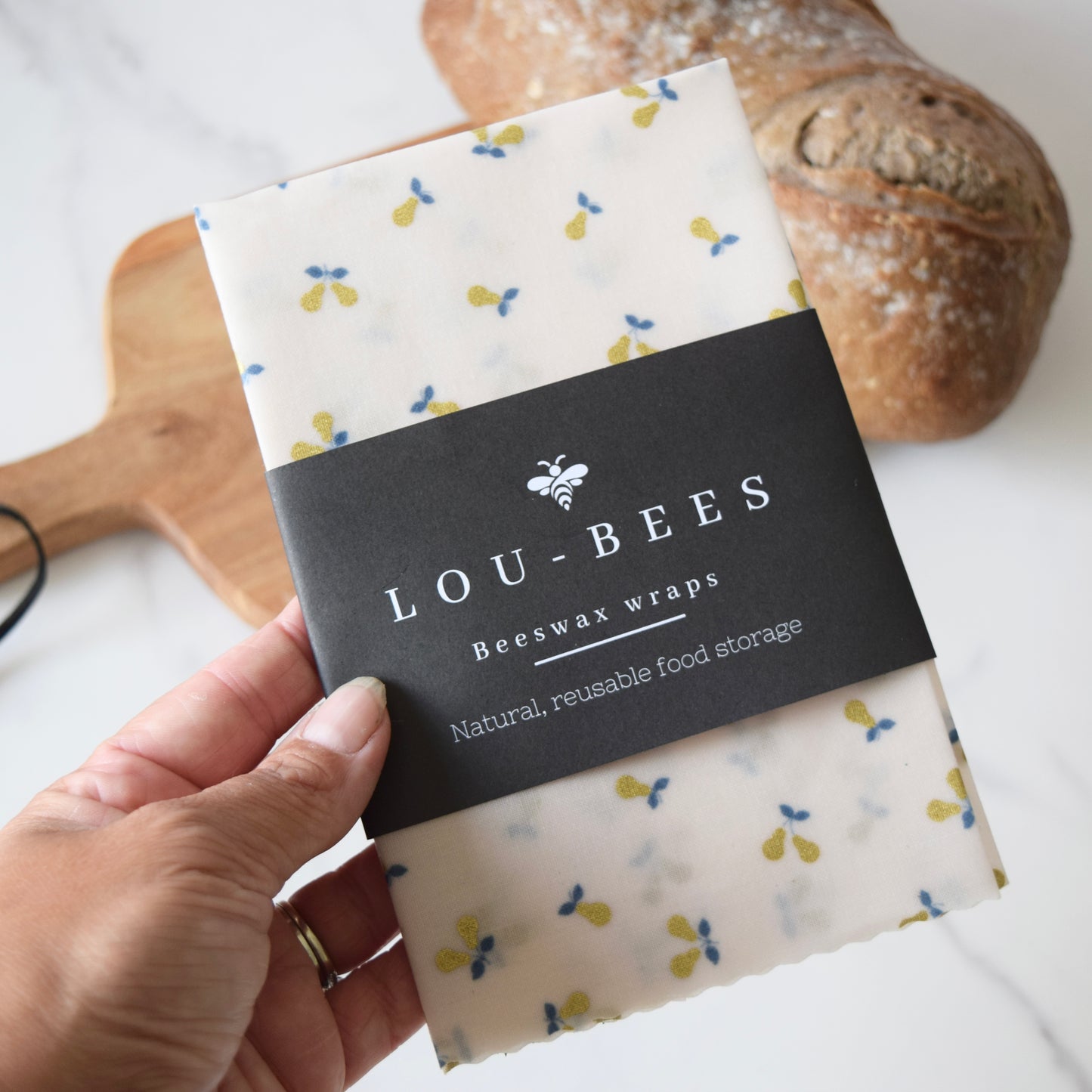 Gold Metallic Pears, Large Reusable Eco-Friendly Wrap