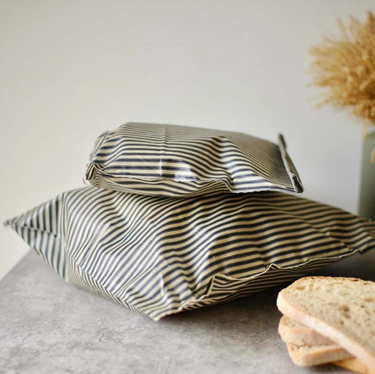 THE Bread Bag- Navy Striped
