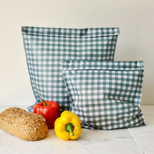 THE Beeswax Bag -Coastal Blue Check