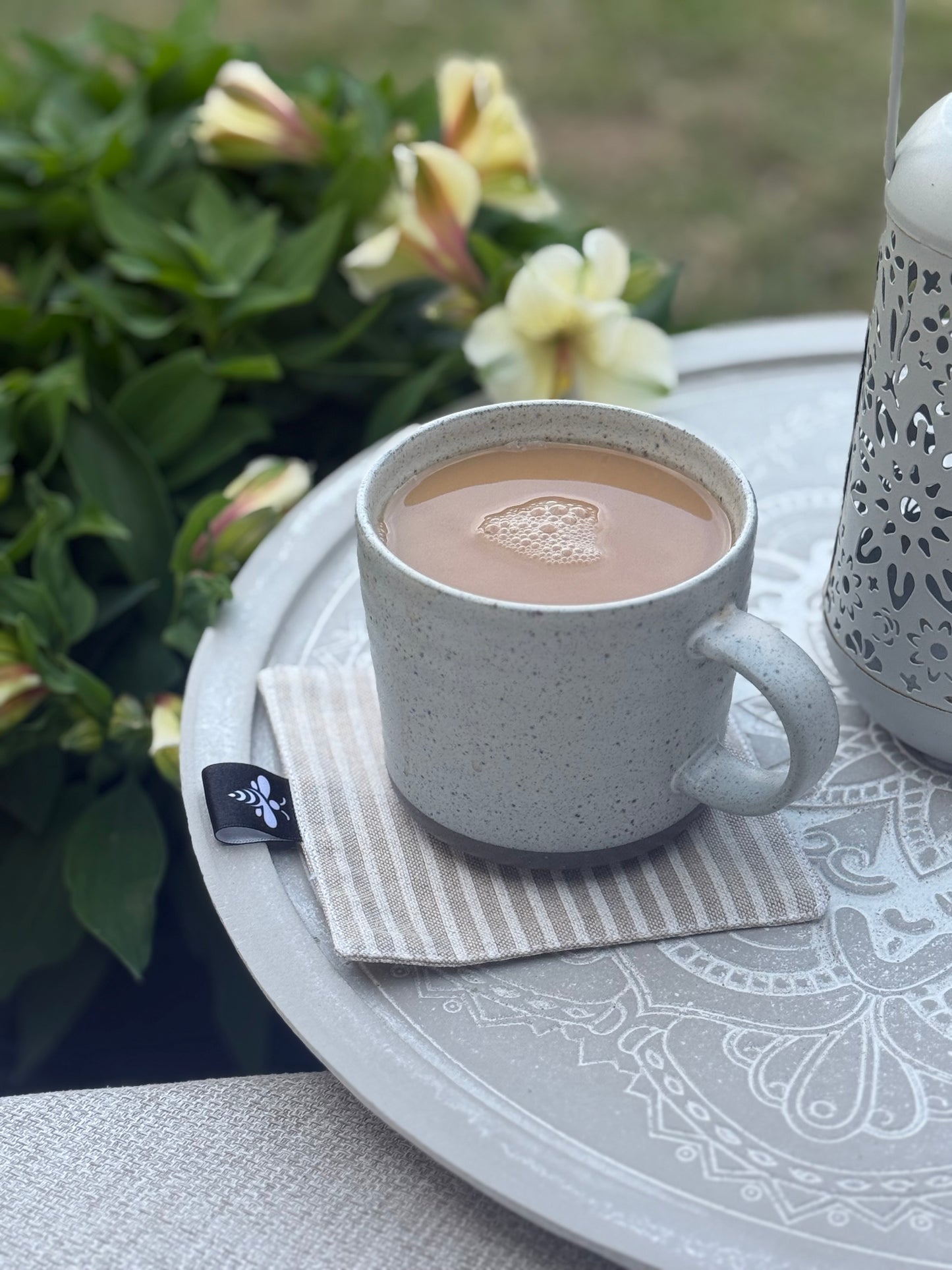Cozy striped coasters