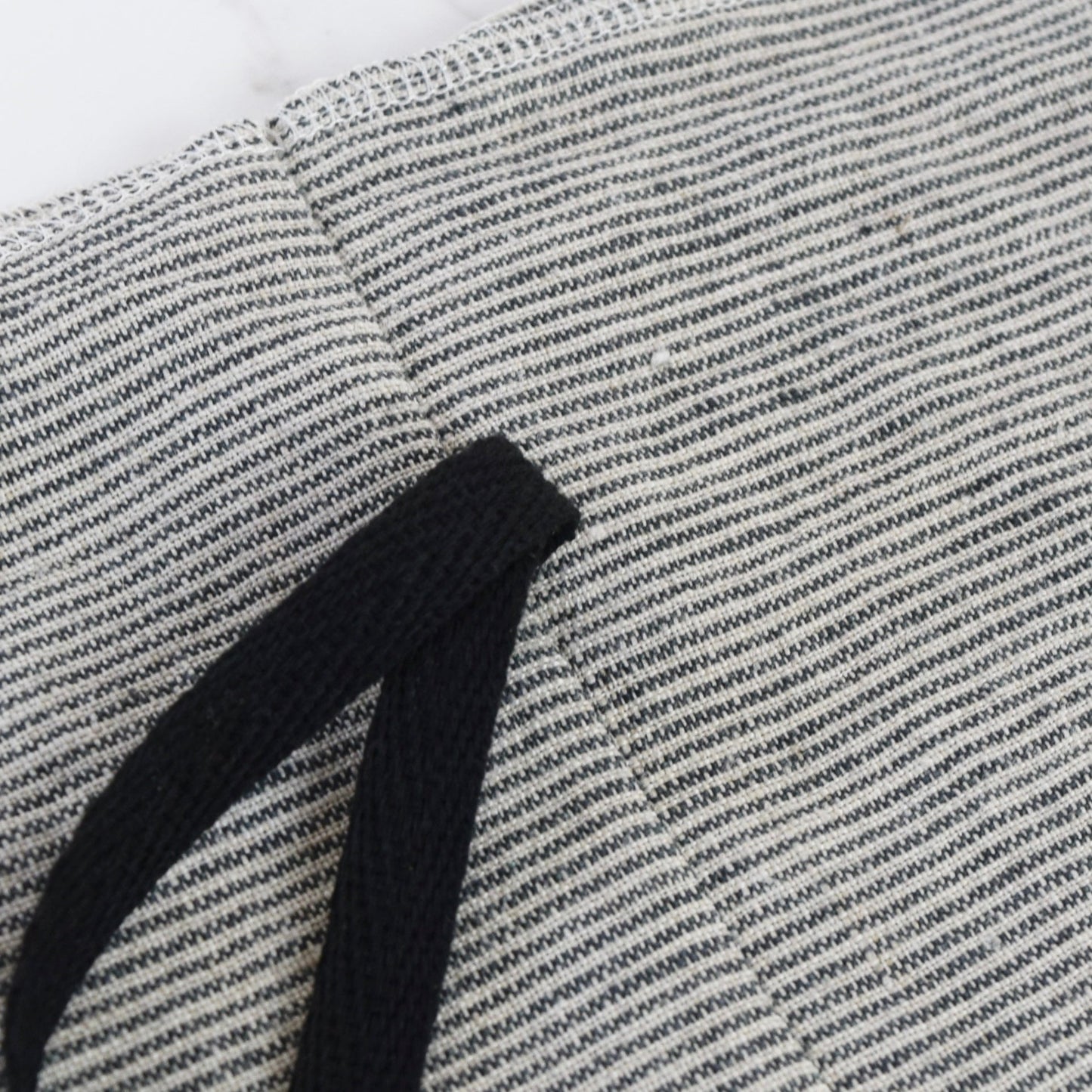 White Striped Linen Bread Bag