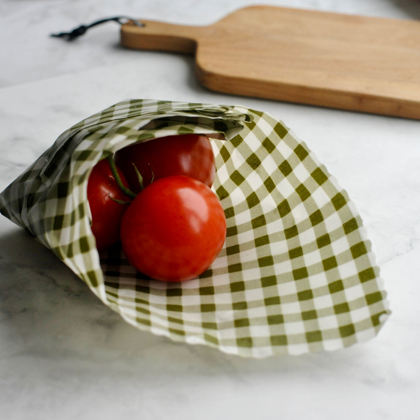 Olive Check Beeswax Wraps | Reusable Food Wraps | 3 Pack or Single 13” Wrap