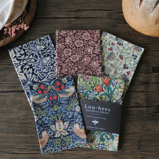 William Morris Beeswax Wraps – Single 14” × 11” | Choose Your Design