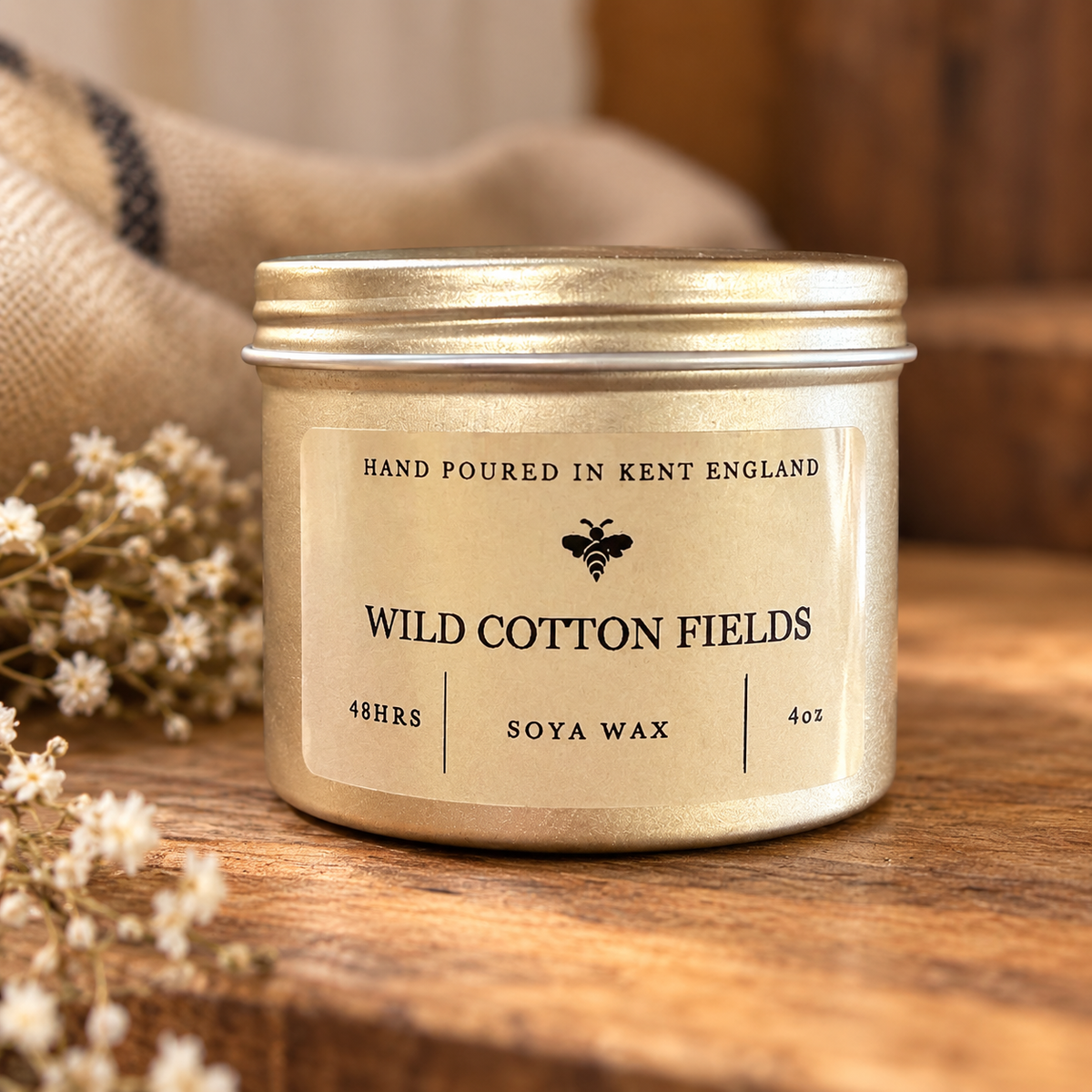 Wild Cotton Fields Soy Wax Candle – 4oz | Clearance