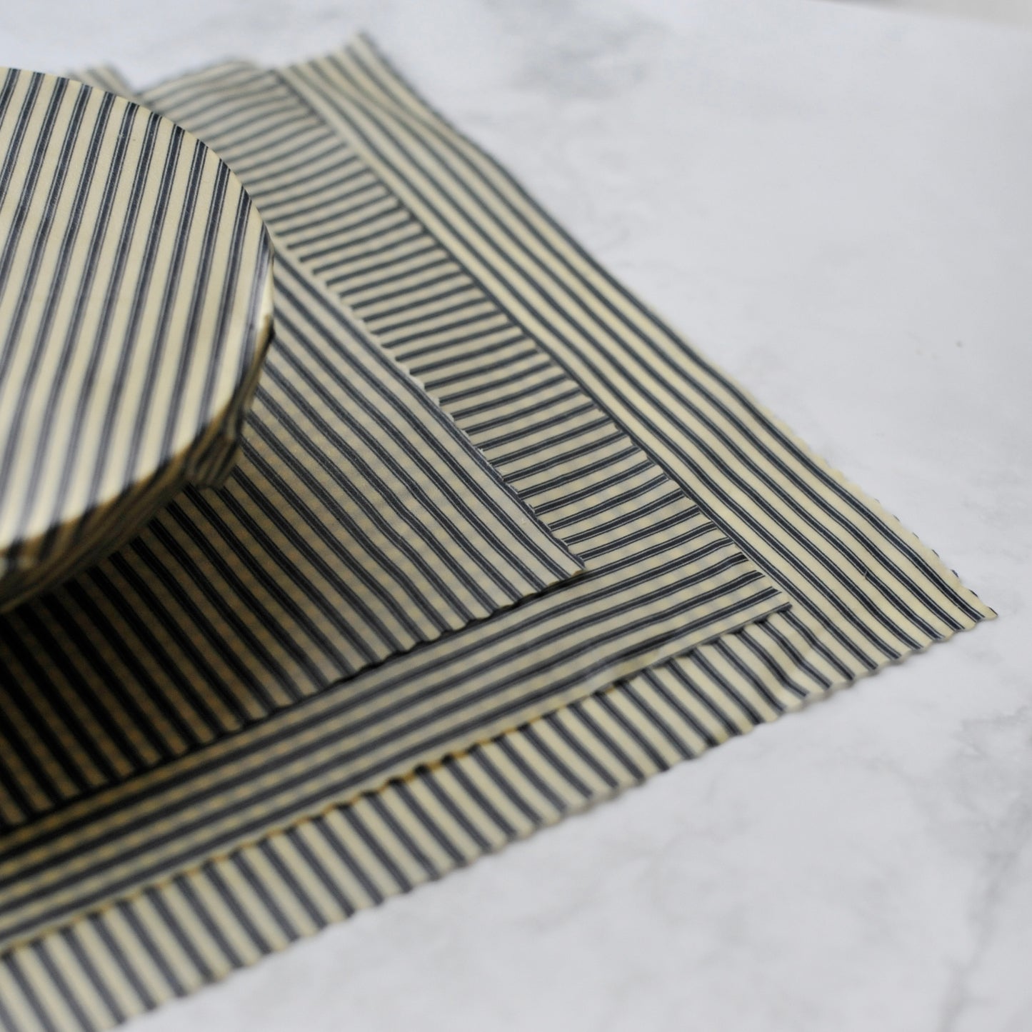 French Market Striped Beeswax Wrap Set