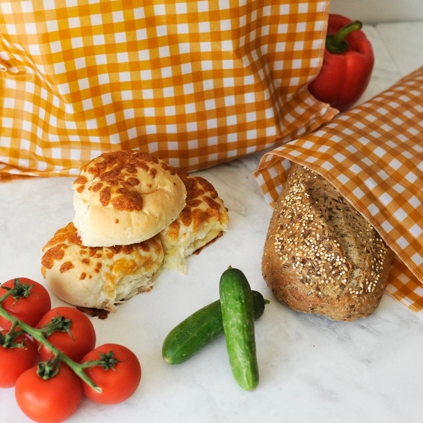 THE Beeswax Bag - Buttermilk Check
