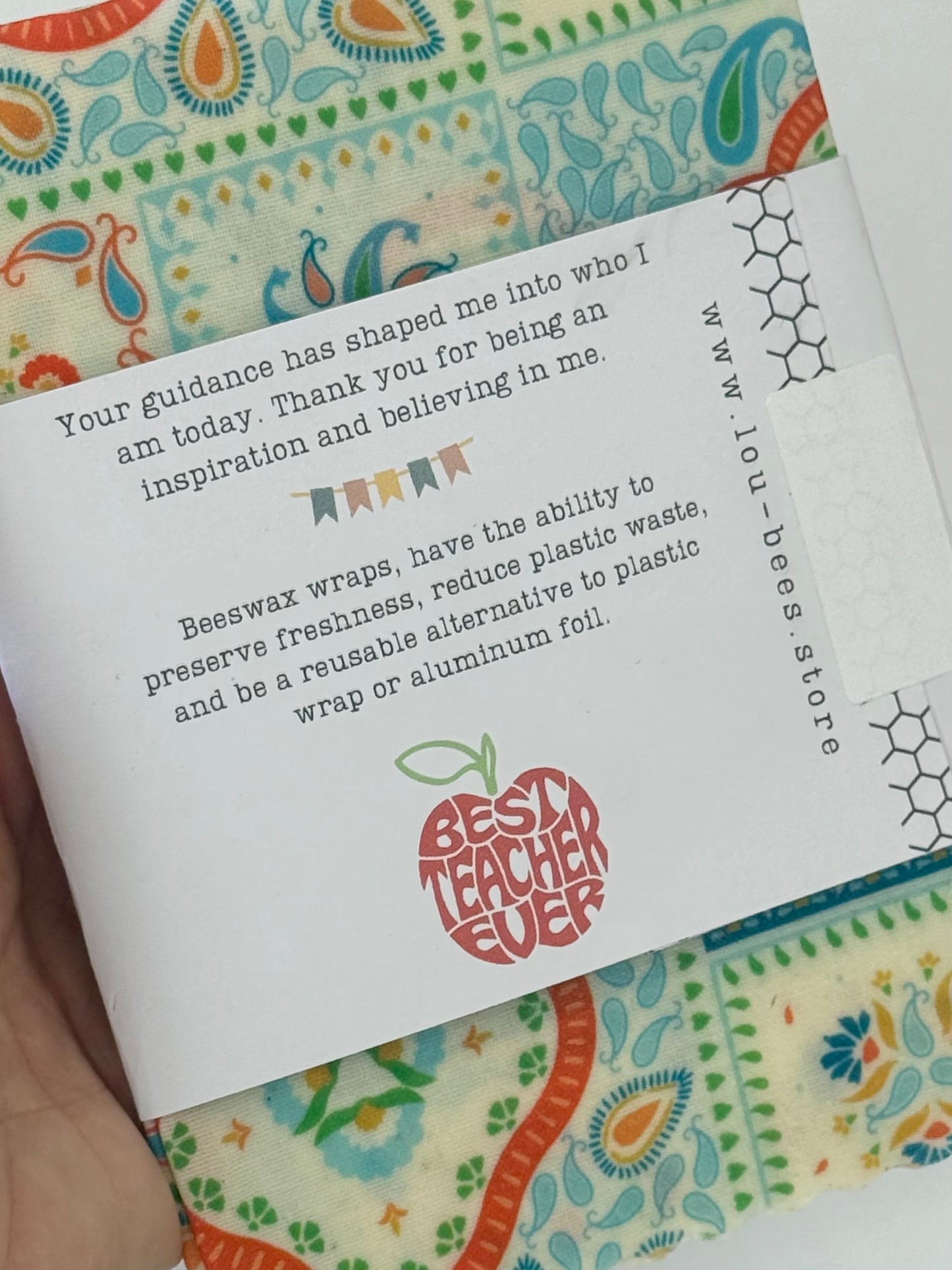 Personalised Teacher Beeswax Wrap
