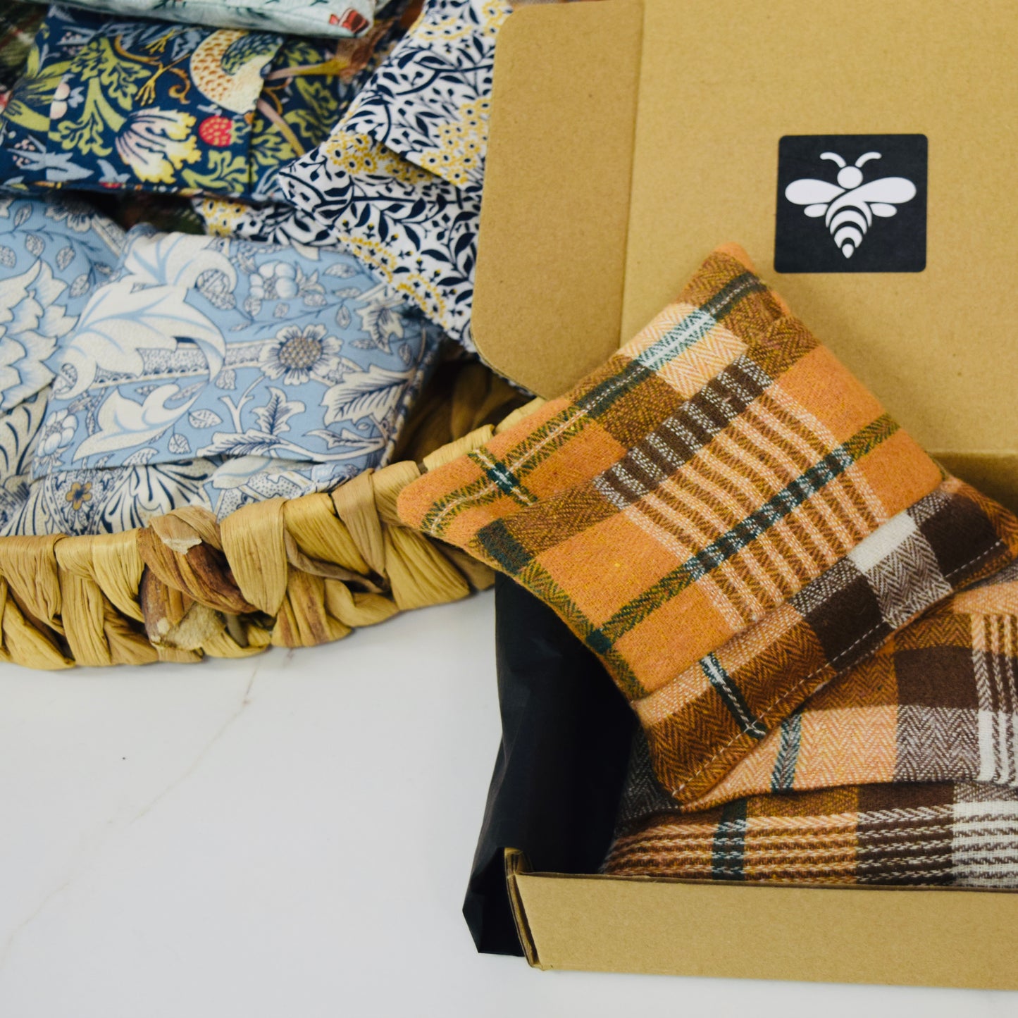 Hand Warmers – Highland Tartan Burnt Orange.