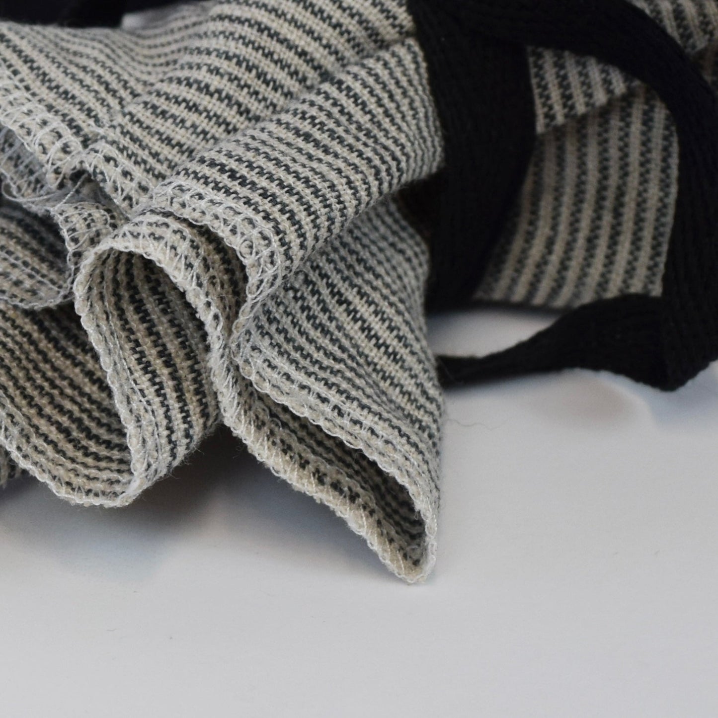 White Striped Linen Bread Bag