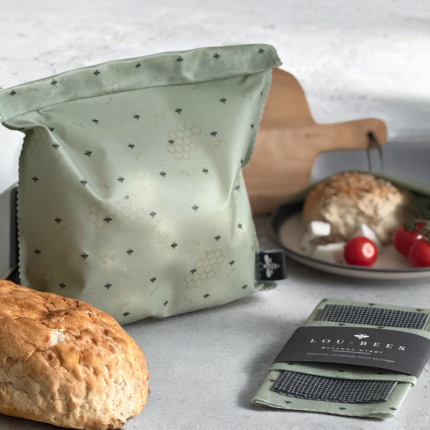 Lou-bees Sage Green Beeswax Bag