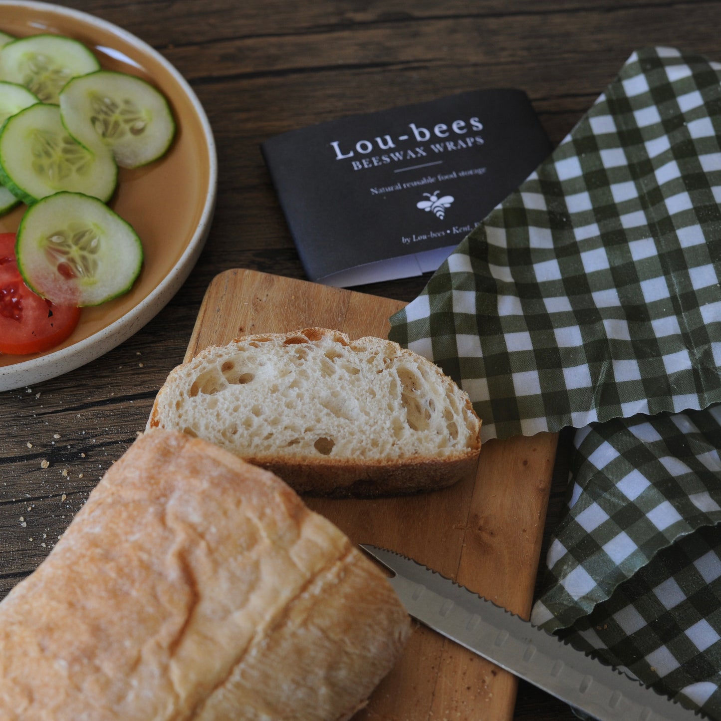 Large Beeswax Bread Wrap | Reusable Eco Friendly Food Storage (53x43cm)