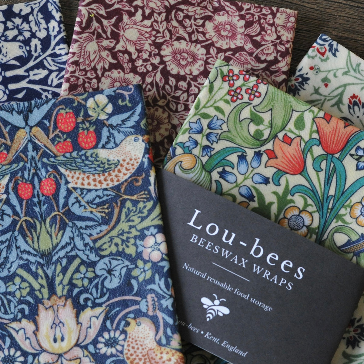 William Morris Beeswax Wraps – Single 14” × 11” | Choose Your Design