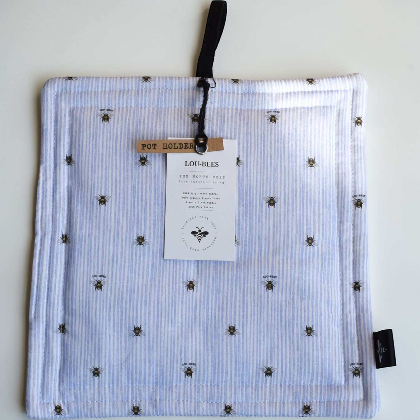 Blue Bee Pot Holder