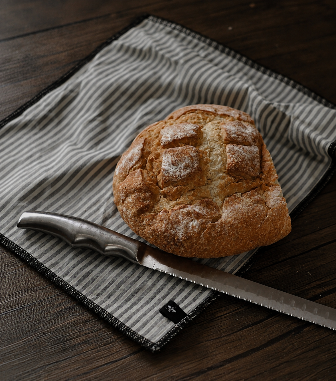 The Linen Striped Beeswax Bag