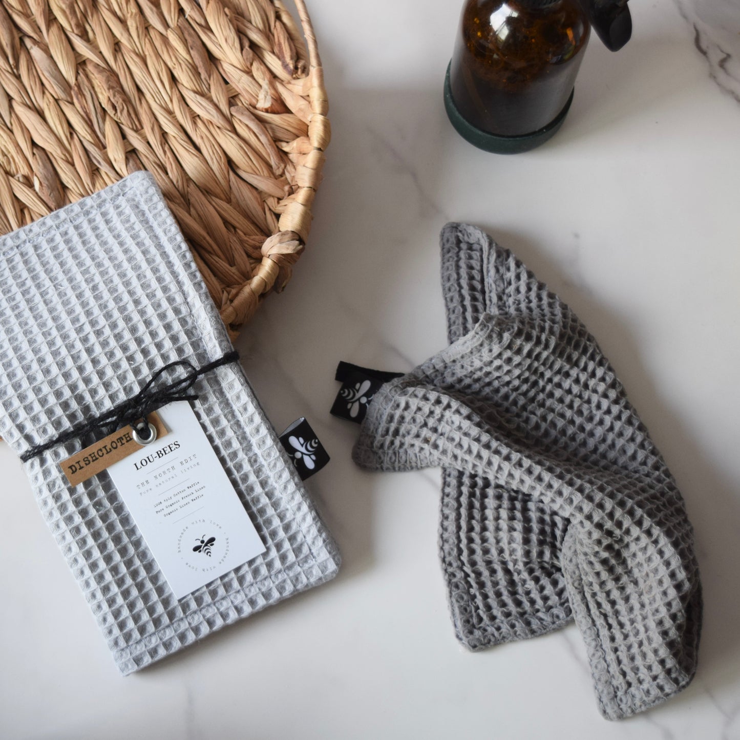 Extra -Strong Organic waffle Dishcloth-4-Ply Power. (Sage)