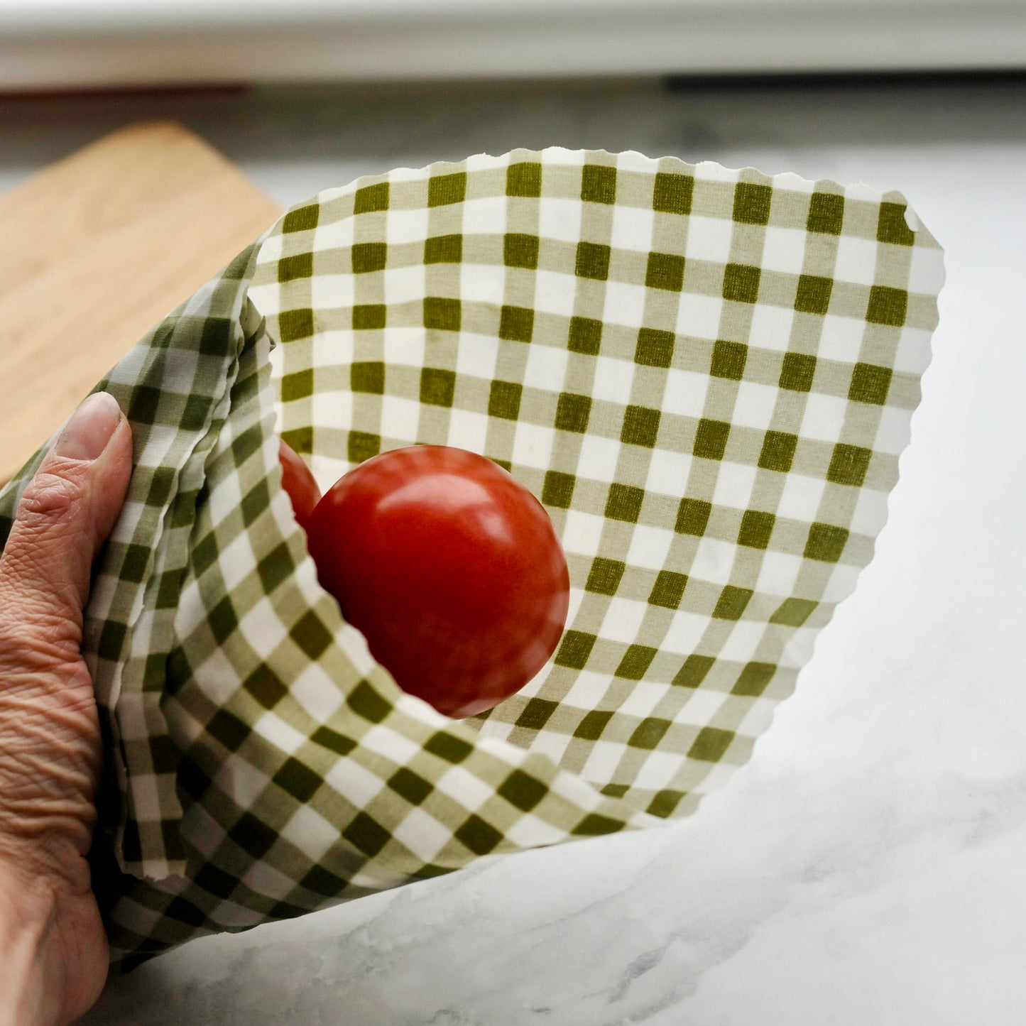 Olive Check Beeswax Wraps | Reusable Food Wraps | 3 Pack or Single 13” Wrap