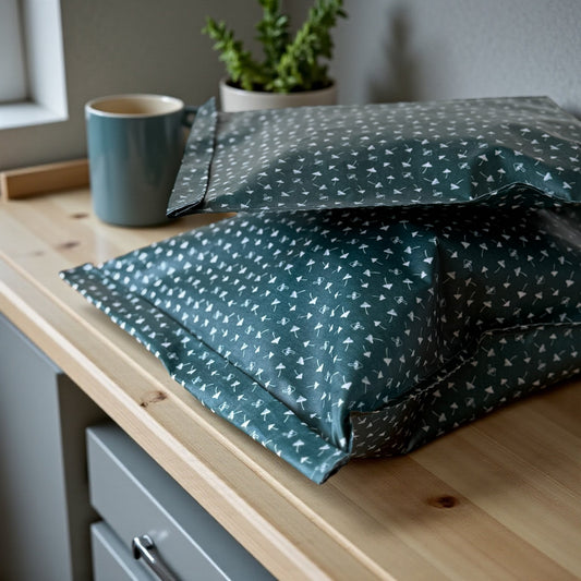 THE Bread Bag- Toadstool Print (Forest Green)