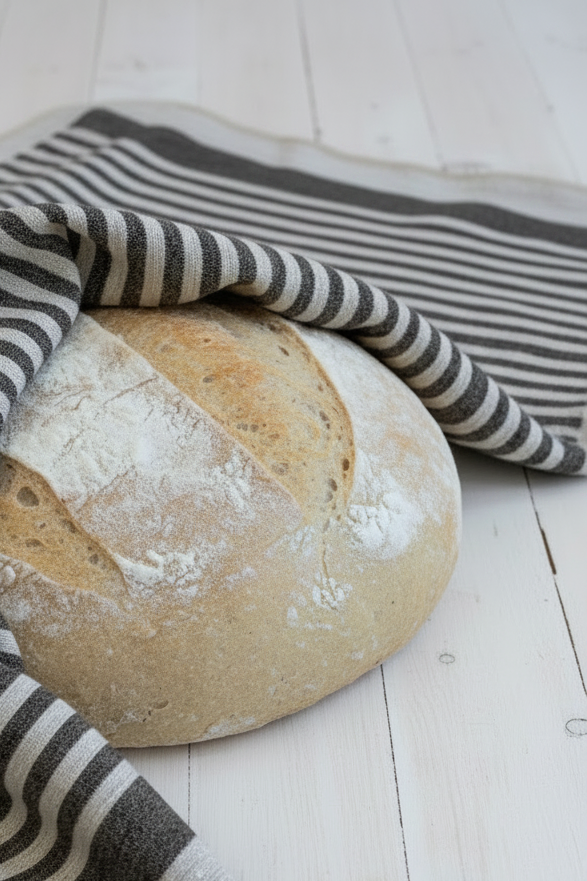 THE Couche Cloth-Heavy Linen Black striped